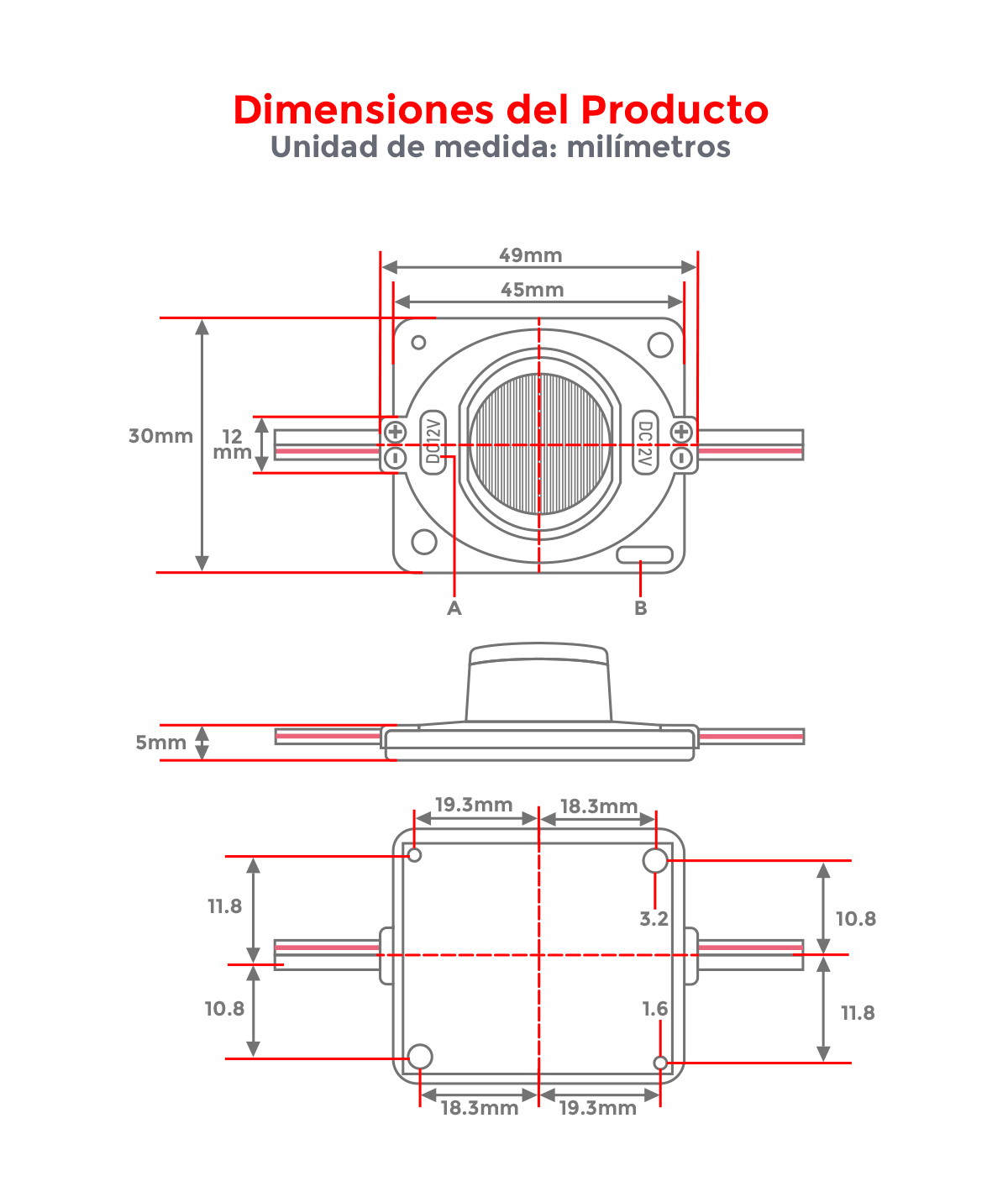 Módulo Led 12v de Lupa Focalizado SMD 2835 - Importnova